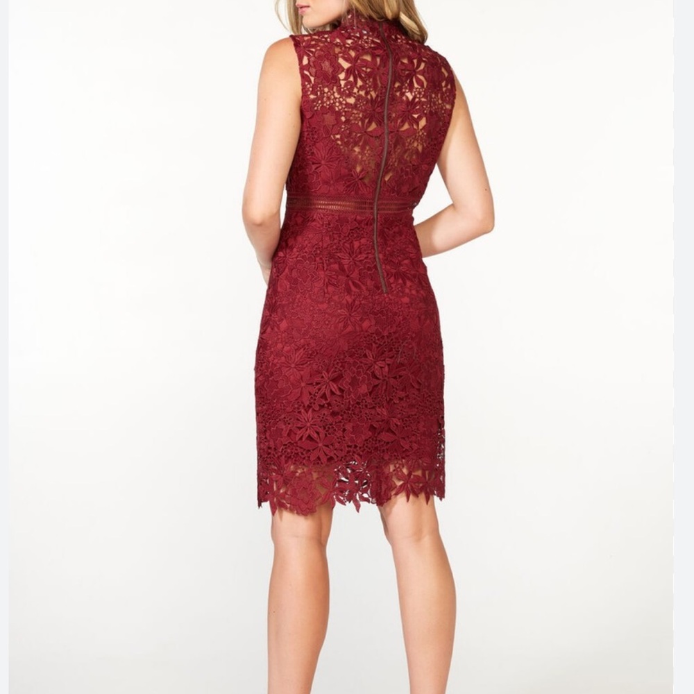 Bardot Knee-Length Lace Panel Dress Size S Red Party Event Sexy Classy Elegant